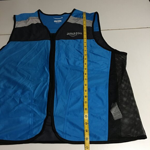 Amazon Blue Employee Uniform Vest Unisex Sleeveless Zip Up Size XL - Picture 8 of 9